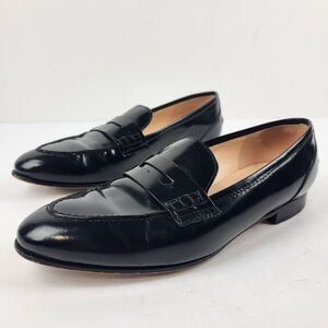 J. Crew Womens Academy Penny Loafer Black shiny Leather Size 6
